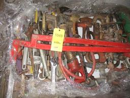 LOT: Assorted Pipe Wrenches, Hammers, Hooks & Receiver Hitch on Pallet