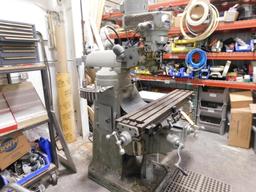Manhattan 2 HP Vertical Mill, S/N 501248, 9 in. x 48 in. Power Feed Work Table