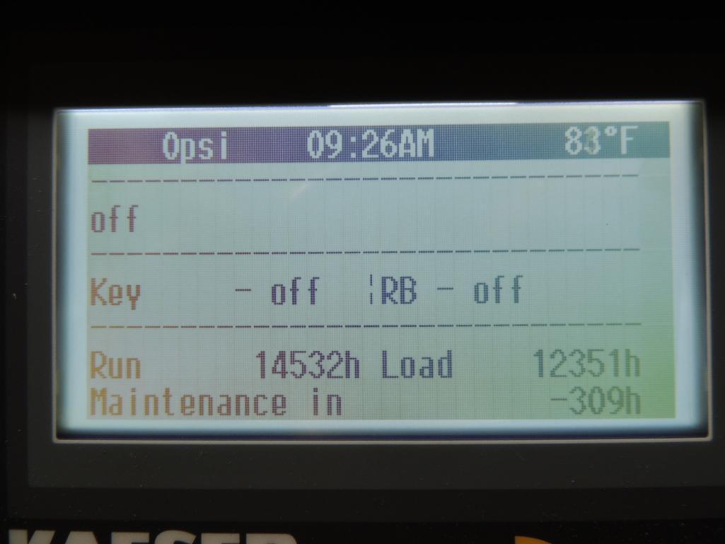 2016 Kaeser Csd 125 Rotary Screw Air Compressor, 125HP S/N 1134, 14,520 Hours Indicated