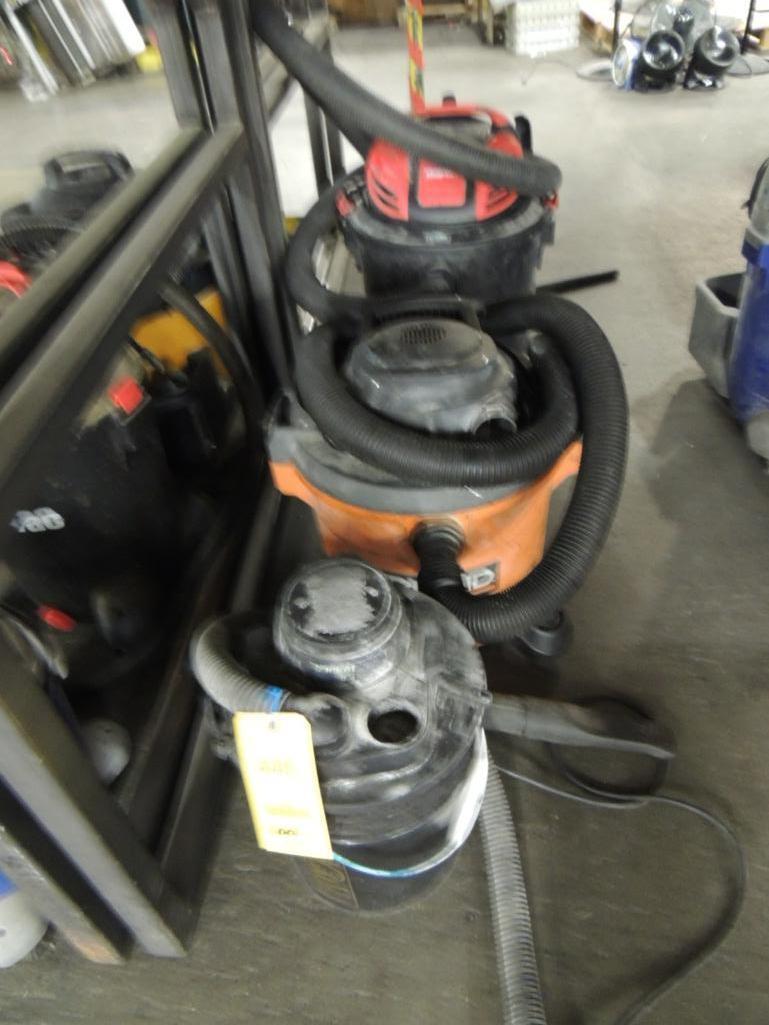 LOT: (3) Shop Vacs, Shop Vac, Rigid and Bucket Max