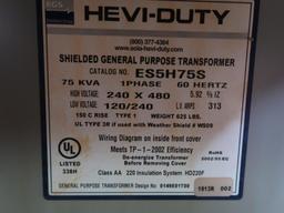 LOT: (2) Transformers, FGS Shielded General Purpose, 75 KVA, 240 x 480 Hi Volt, 120/240 Low Volt,