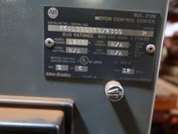 Allen Bradley Motor Control Panel, Horizontal Power 1200A, Powerflex Variable Speed Drive 100 HP