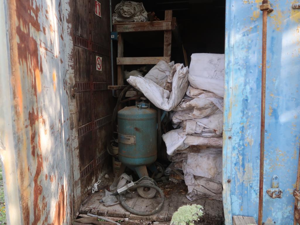 LOT: Contents of Conex Box including Concrete Tools & Supplies (no box), 40 ft. (est.) Moving