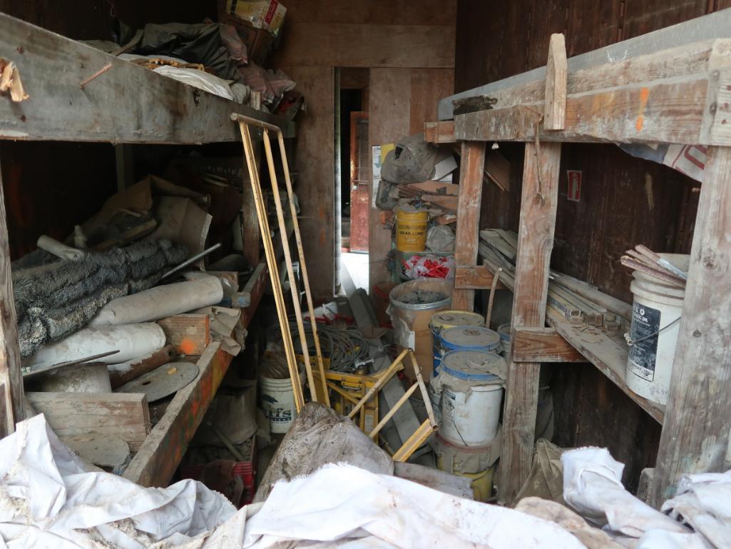 LOT: Contents of Conex Box including Concrete Tools & Supplies (no box), 40 ft. (est.) Moving