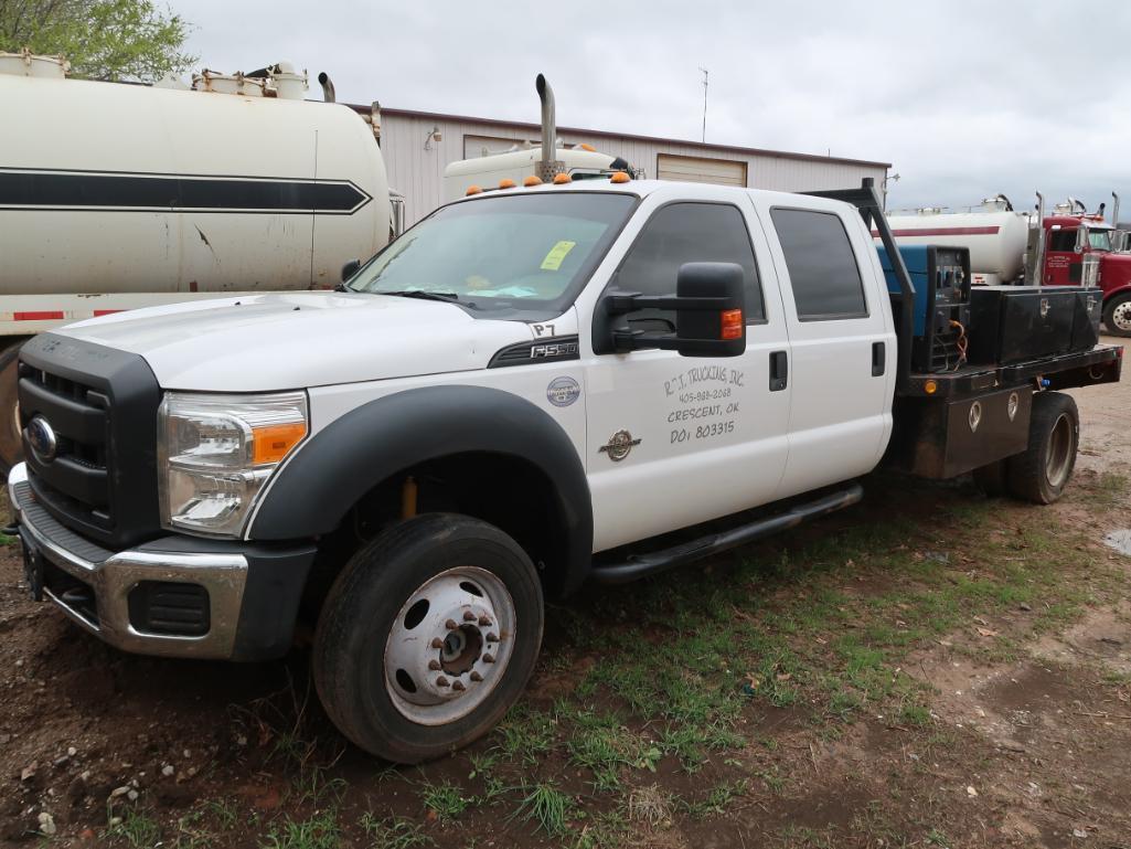 2015 Ford Model F-550, 4-Door Crew Cab Roustabout Truck, 6. 7L V8 Diesel, w/ Bed and Boxes, Pipe