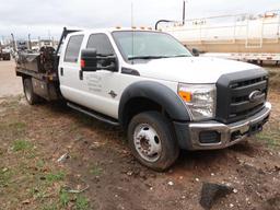 2015 Ford Model F-550, 4-Door Crew Cab Roustabout Truck, 6. 7L V8 Diesel, w/ Bed and Boxes, Pipe