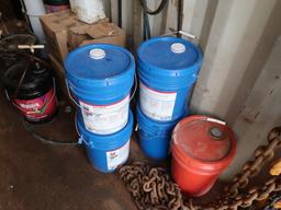 LOT: Contents of Conex Box including Magnetic Drill, Fluids, Rigging (excluding Lot #151)