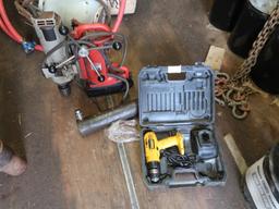 LOT: Contents of Conex Box including Magnetic Drill, Fluids, Rigging (excluding Lot #151)