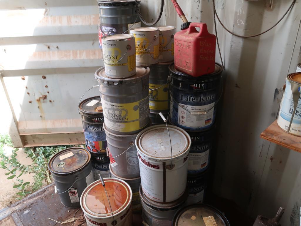 LOT: Contents of Conex Box including Magnetic Drill, Fluids, Rigging (excluding Lot #151)
