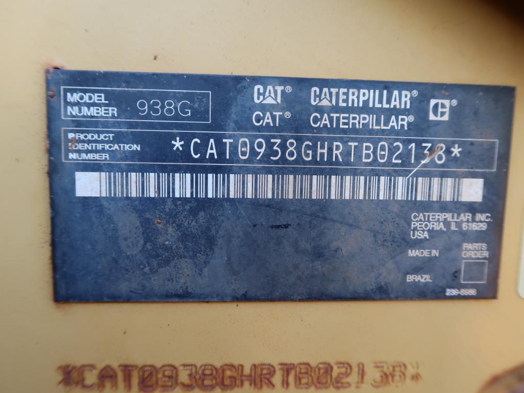 2006 Caterpillar Wheel Loader Model 938G, S/N CAT0938GHRTB02138, 8 ft. Forks, Quick Change, 8450