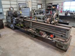 American Edelstaal 22 in. x 120 in. Engine Lathe, S/N 79DLZ3P013, 12 in. 3-Jaw Chuck, 12 in. 4-Jaw