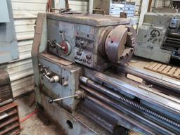 American Edelstaal 22 in. x 120 in. Engine Lathe, S/N 79DLZ3P013, 12 in. 3-Jaw Chuck, 12 in. 4-Jaw