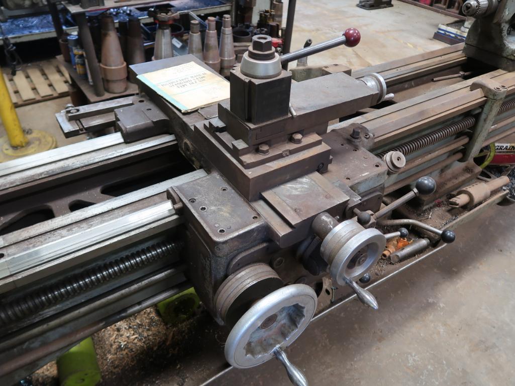 American Edelstaal 22 in. x 120 in. Engine Lathe, S/N 79DLZ3P013, 12 in. 3-Jaw Chuck, 12 in. 4-Jaw