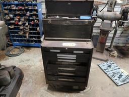 LOT: Tool Cabinet with Contents including Taps, Dies, Broaches