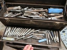 LOT: Tool Cabinet with Contents including Taps, Dies, Broaches