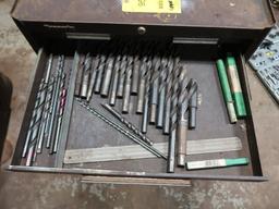 LOT: Tool Cabinet with Contents including Taps, Dies, Broaches