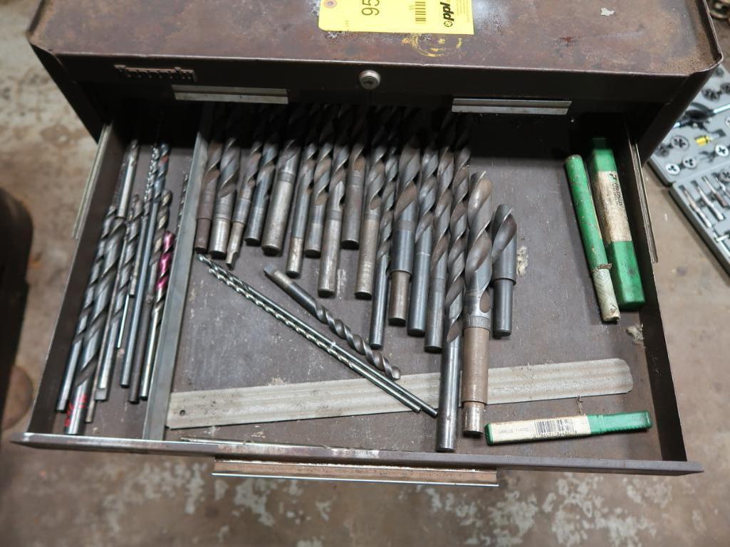 LOT: Tool Cabinet with Contents including Taps, Dies, Broaches