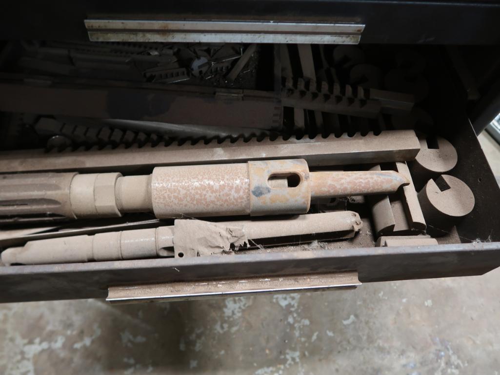 LOT: Tool Cabinet with Contents including Taps, Dies, Broaches