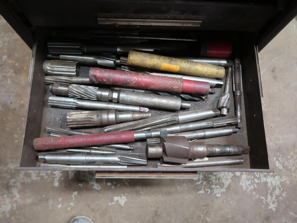 LOT: Tool Cabinet with Contents including Taps, Dies, Broaches