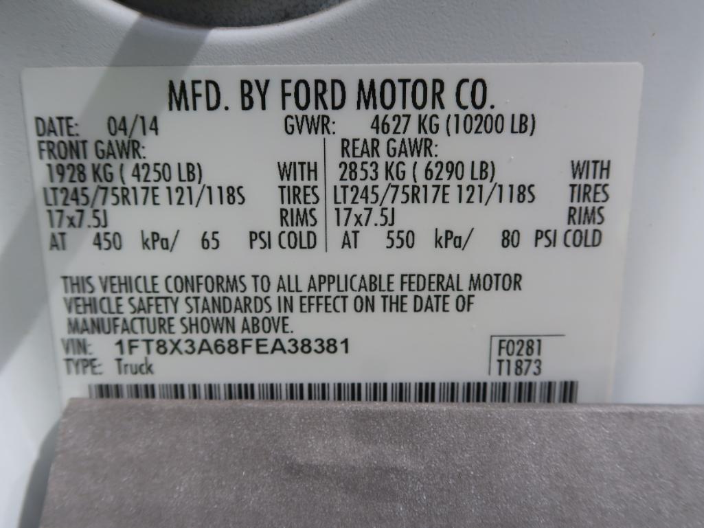 2015 Ford F-350 Super Duty Extended Cab Pick-up Truck, VIN 1FT8X3A68FEA38381, with (3) Tool