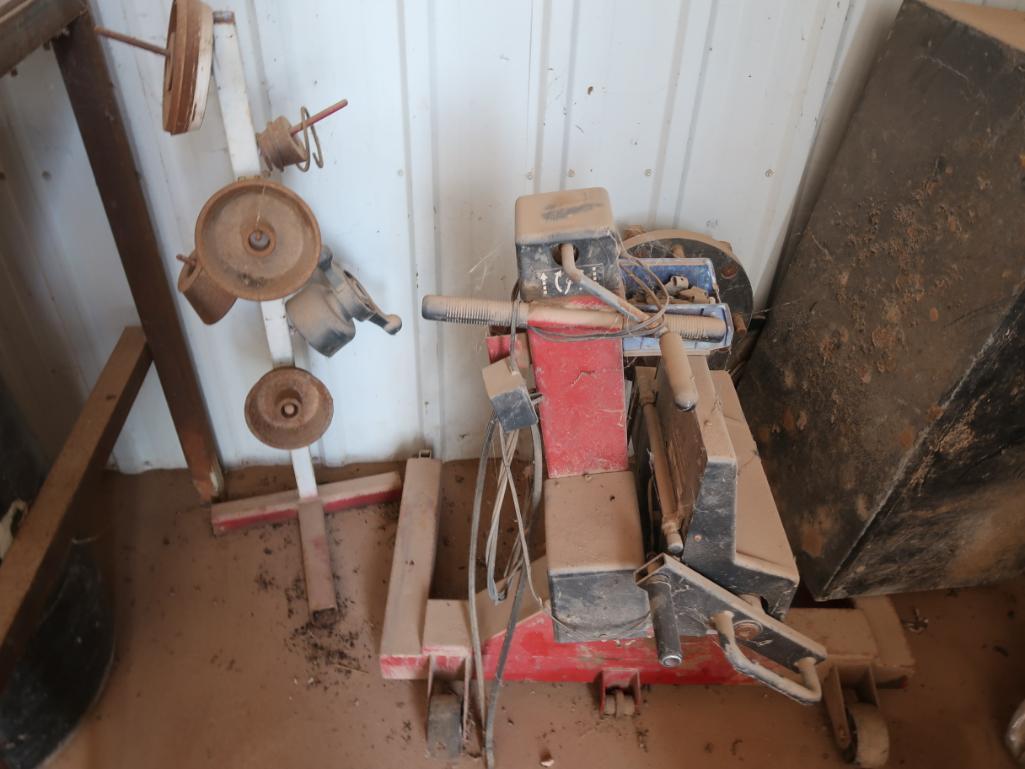 LOT: Balance of Garage Contents including Work Bench with Vise, Parts Room Contents, Tools (LOCATED