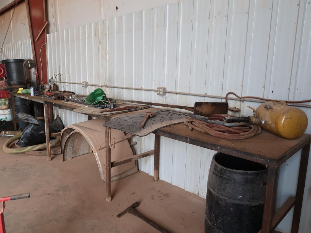 LOT: Balance of Garage Contents including Work Bench with Vise, Parts Room Contents, Tools (LOCATED