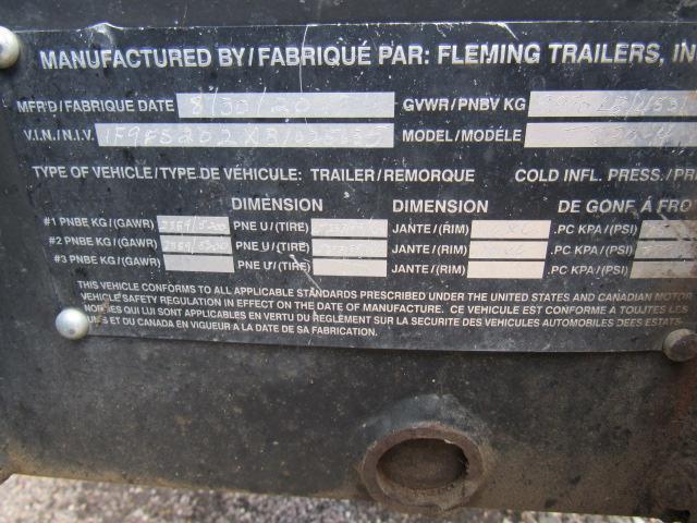 2011 Fleming 27 ft. Flatbed Trailer Model T820-04, VIN # 1F9FS202XB1025635,