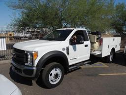2017 Ford F450 Std. Cab 9 ft. Stahl Service Body 4x2, VIN # 1FDTF4GT8HEE58303, 6.7 Ltr. Auto