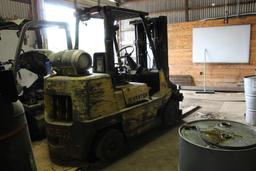 Hyster LP 8,000 lbs.  Solid Tire Forklift, Cascade Rotator, Dual Mast, 120 in., S/N D004D08909X, (60