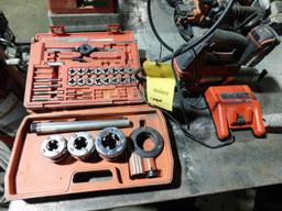 LOT: Milwaukee Cordless Grease Gun, Mixer Drill, Soldering Gun & Threading Kit