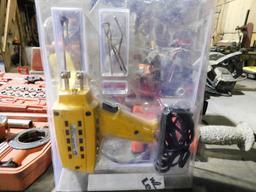 LOT: Milwaukee Cordless Grease Gun, Mixer Drill, Soldering Gun & Threading Kit