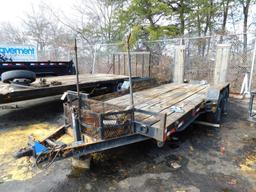 2003 Super Liner 16' x 7' Flatbed Trailer, Ramps, Dual Axle, Break Away System, VIN