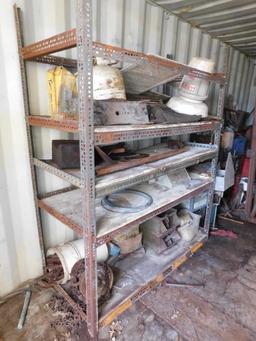LOT: Contents of Container: Large Quantity of Assorted Scrap, 20' Rolling Gate, Misc. Fence Panels