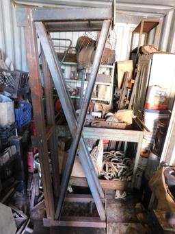 LOT: Contents of Container: Large Quantity of Assorted Scrap, 20' Rolling Gate, Misc. Fence Panels