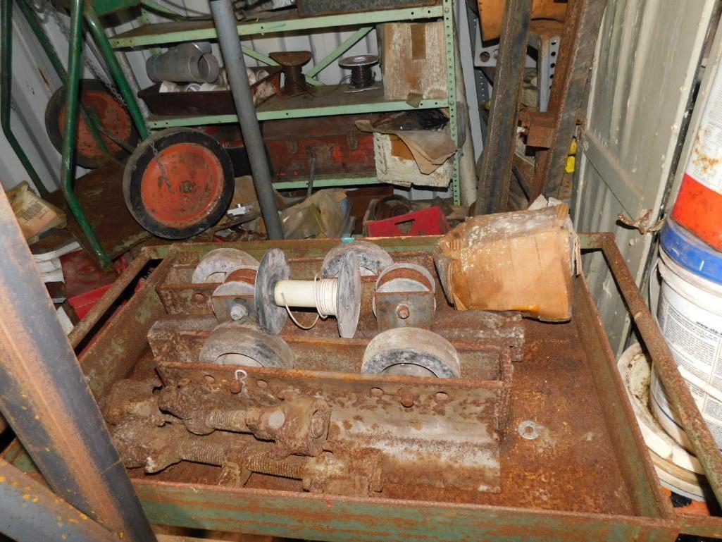 LOT: Contents of Container: Large Quantity of Assorted Scrap, 20' Rolling Gate, Misc. Fence Panels