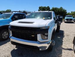 2021 Chevy Silverado 3500 4 Door Flat Bed Dual Wheel w/Air Compressor and Transfer Tank/Toolbox,