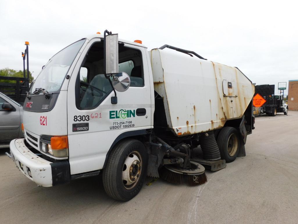 2005 GMC W-5500 Sweeper Truck, VIN J8DE5B16257901874, Automatic Transmission, Isuzu 4HKITC Turbo