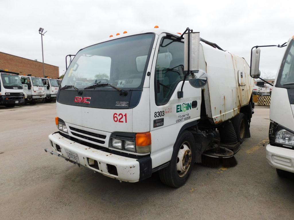 2005 GMC W-5500 Sweeper Truck, VIN J8DE5B16257901874, Automatic Transmission, Isuzu 4HKITC Turbo
