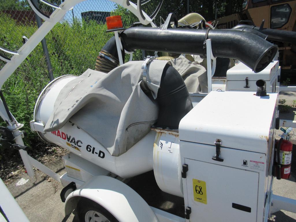 Madvac 61-D Litter Picker, Diesel Engine, Trailer Mounted, S/N 11272, 11 Hours Indicated