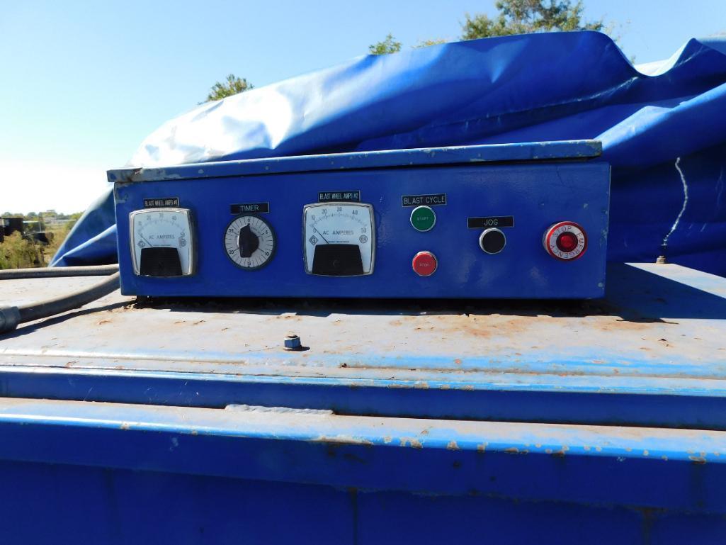 LOT: Viking Small Tank Blast Cabinet w/Powered Rollers & Collector (OUTSIDE - AS IS) (LOCATED
