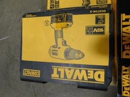 LOT: Dewalt 4-1/2" Paddle Switch Small Angle Grinder (NEW), Dewalt 3/8" VSR Drill w/Metal Keyless