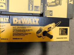 LOT: Dewalt 4-1/2" Paddle Switch Small Angle Grinder (NEW), Dewalt 3/8" VSR Drill w/Metal Keyless