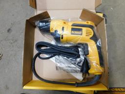 LOT: Dewalt 4-1/2" Paddle Switch Small Angle Grinder (NEW), Dewalt 3/8" VSR Drill w/Metal Keyless