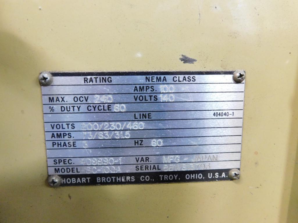 Hobart Smoothcut II-100A Plasma 3-Phase Cutter, Model H3C100A, S/N 88W513793 (LOCATED IN MECHANIC