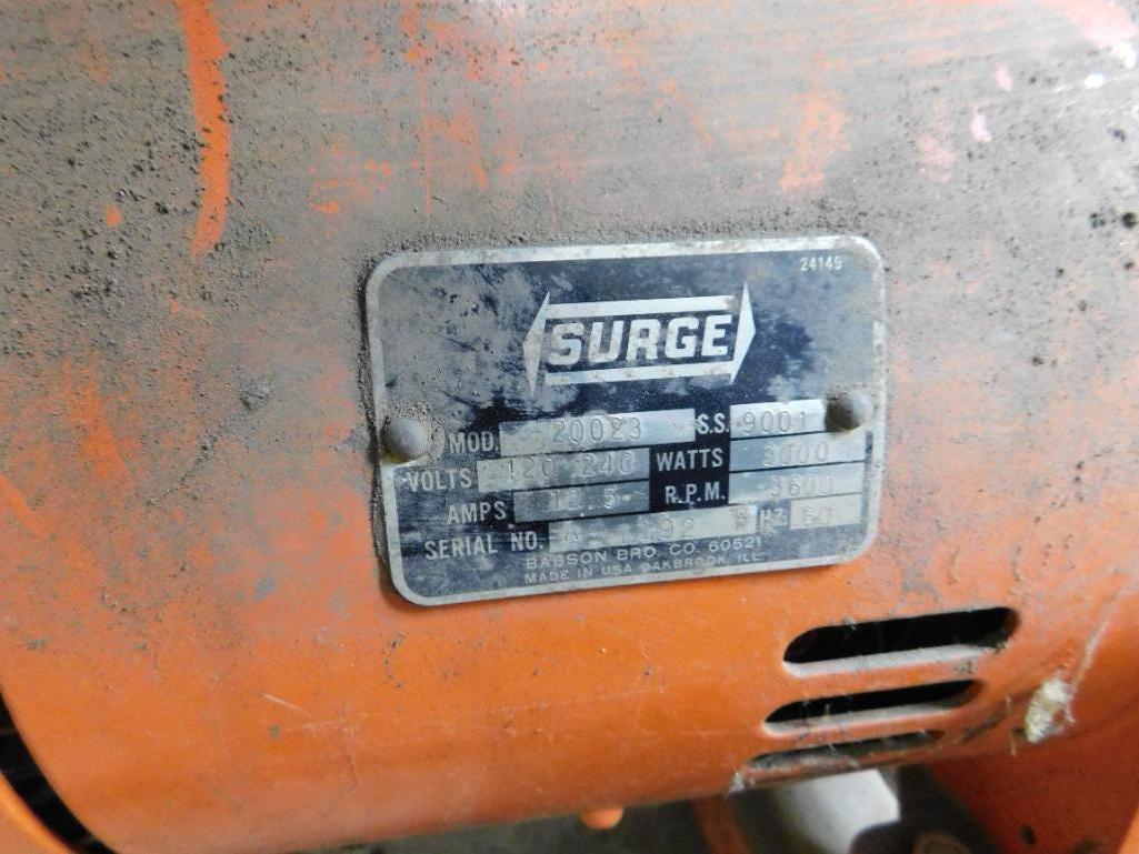 LOT: (1) Kohler 225 Generator, Model 2250, 2.25 KVA (CORD REEL DOESN'T PULL), (1) Surge Portable