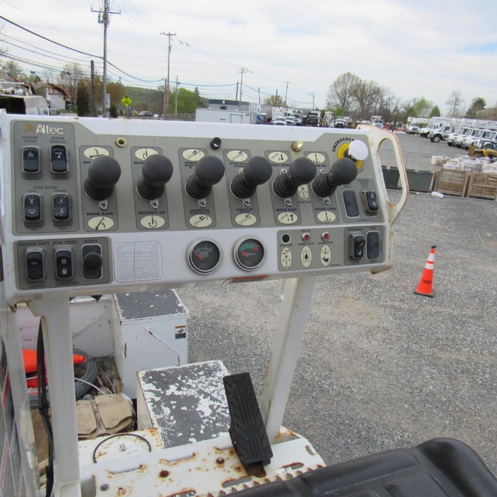 Altec DM47BTR Rear Mounted Digger Derrick, S/N 1013EB0917, 15,000 Lb. Winch, 18" Auger (2010),