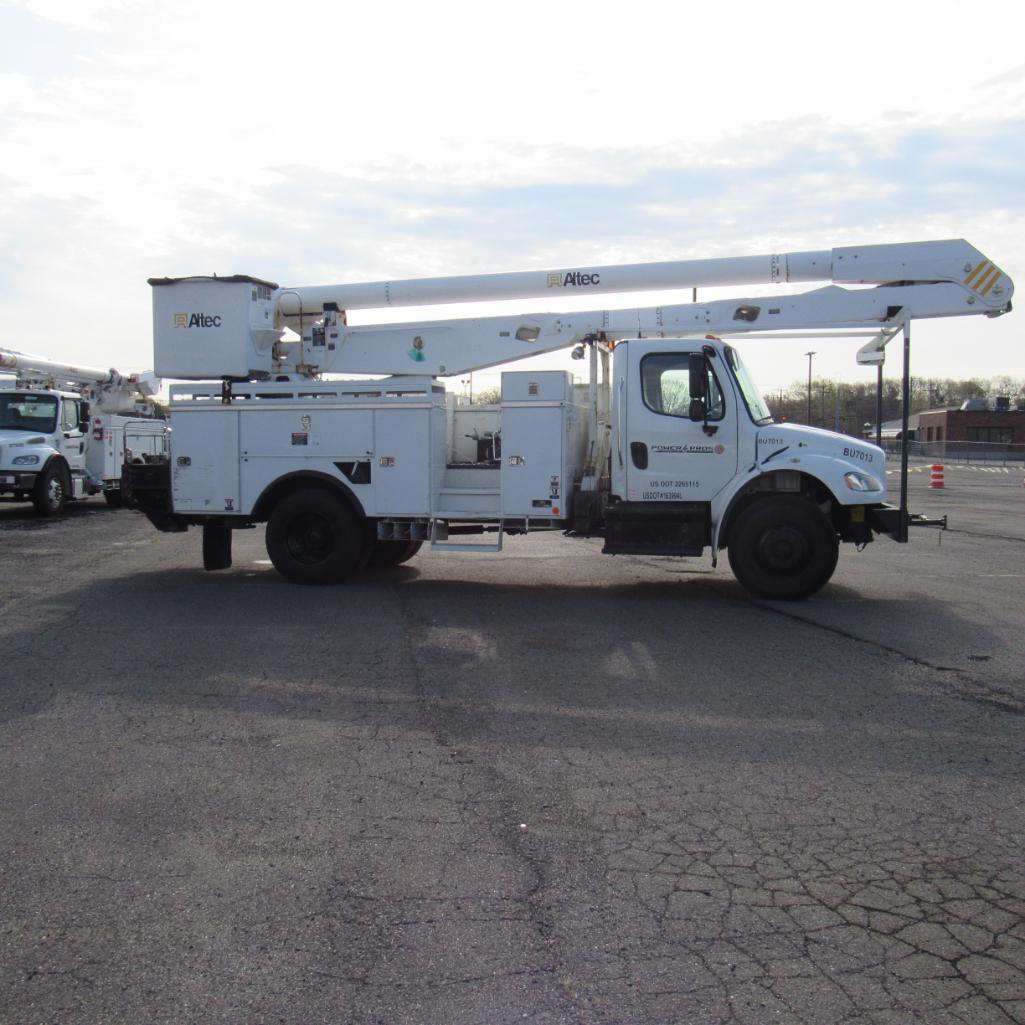 Altec AA755, 55' Rear Mounted 2-Man Bucket Aerial Boom, S/N 0413BZ7249, Front & Rear A-Frame