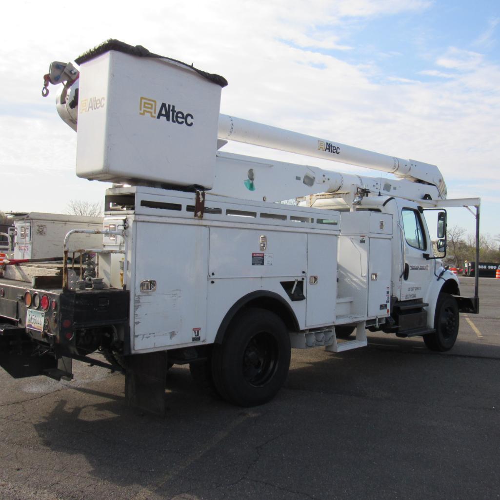 Altec AA755, 55' Rear Mounted 2-Man Bucket Aerial Boom, S/N 0413BZ7249, Front & Rear A-Frame