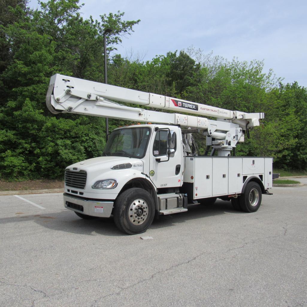2019 Terex TC55, 55' Rear Mounted 2-Man Bucket Aerial Boom, S/N 2191269680, Front & Rear A-Frame
