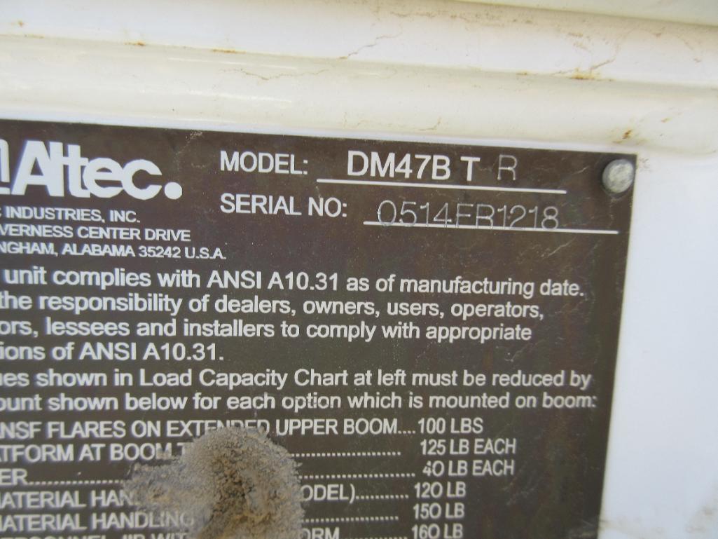 Altec Model DM47BTR Digger Derrick with Auger Attachment, S/N 0514FB1218 (2015) Mounted on